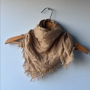 Madewell Wool Blend Square Scarf in Gold Check